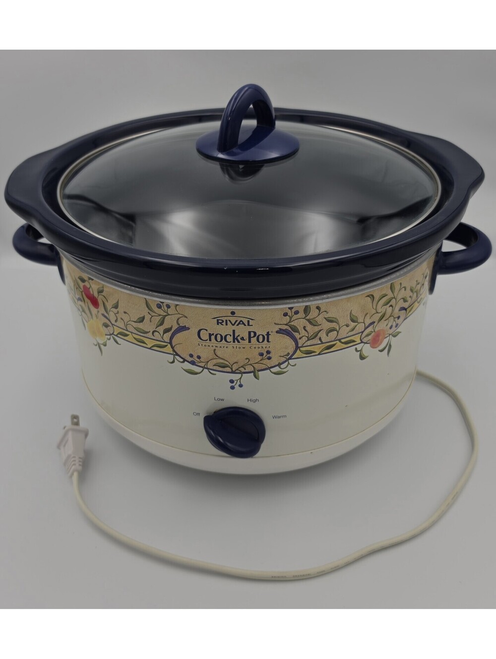 Vtg Rival SlowCooker CrockPot Summer Fruit 5qt Discontinued Very Clean! Works